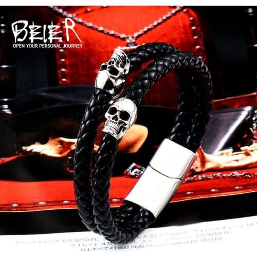 BEIER Men's Leather Bracelets