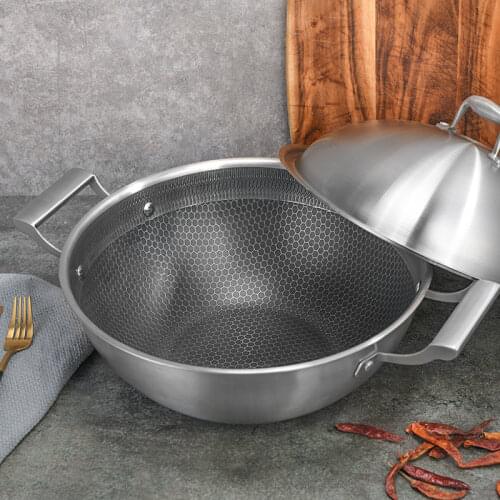 Stainless Steel Large Cooking Pot Multifunction Non Stic Fondue Stew Pot Stock With Lid Marmite Cuisson Cookware Sets ZY50SP