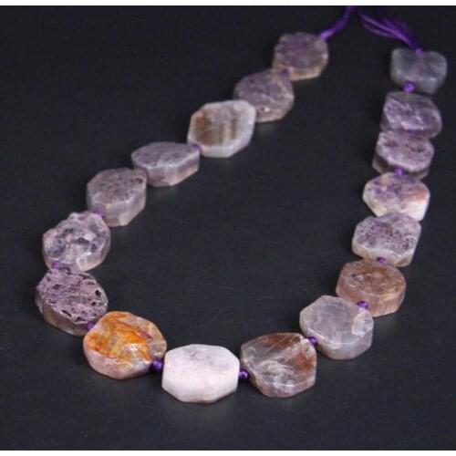 15.5"/strand Crack Purple Dragon vein Raw Agates Slab Slice Loose Beads,Onxy Gem Stone Nugget Pendant Necklace Jewelry Making
