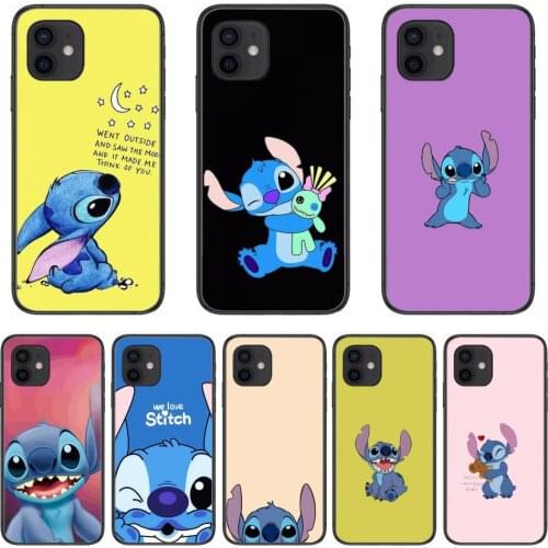 Phone Case Disney Stitch Style Phone Case cover For iphone 12 pro max 11 8 7 6 s XR PLUS X XS SE 2020 mini black cell shell