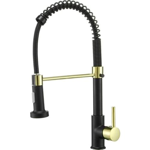 Black Spring Faucet Kitchen Sink Mixer Water Tap 360°Swivell Faucet Black Spray Paint Hot and cold Kitchen FaucetKitchen Faucet