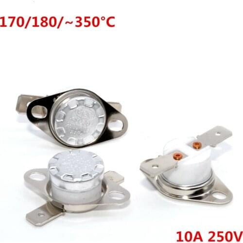 10pcs/lot KSD301 10A 250V 170/180/195~ 350degrees Normal Close NC ceramic Temperature Controlled Switch Thermostat