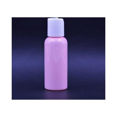 5ps 50ml empty Plastic Cosmo Refillable Bottle with Disc Cap Portable food Grade Plastic Small Sample Bottle for liquid