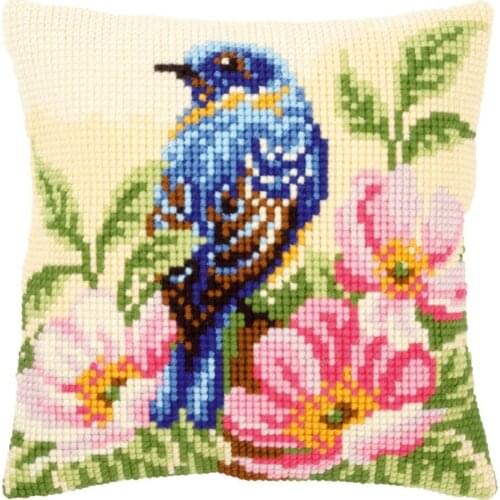 Latch Hook kits Pillow Diy Handmade Printed Canvas Cushion Latch Hook Kits DIY Unfinished accessories Flower Bird