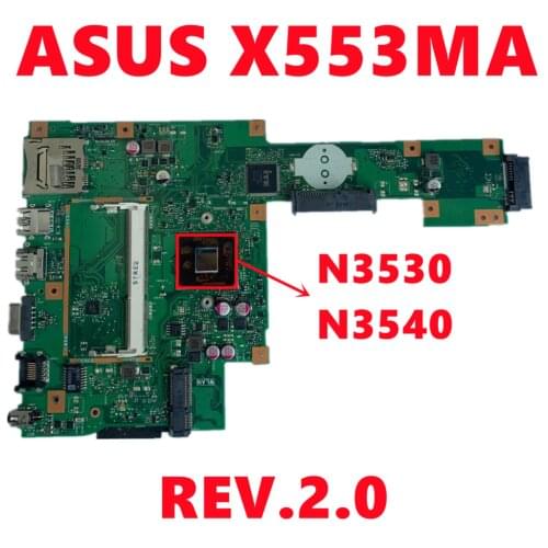 X553MA Mainboard For Asus X503M F553MA F553M X553MA Laptop Motherboard REV2.0 With N3530 N3540 CPU DDR3 100% Tested Working