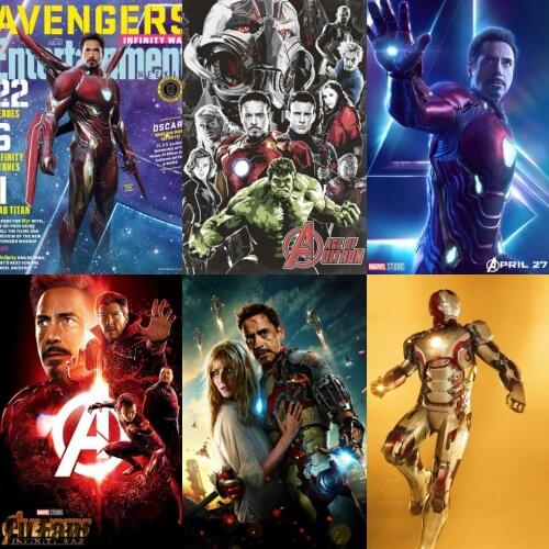 Wall Art Canvas Painting Iron Man Marvel Superhero Movie Posters and Prints Pictures for Living Kids Nordic Room Decoration