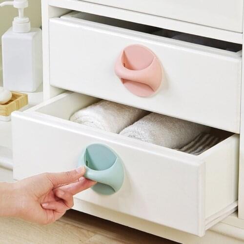 New Self-Stick Cabinet Drawer Handle Helper Kitchen Cabinet Door Window Handle Sticker Convenient Opening Stick-on Handles