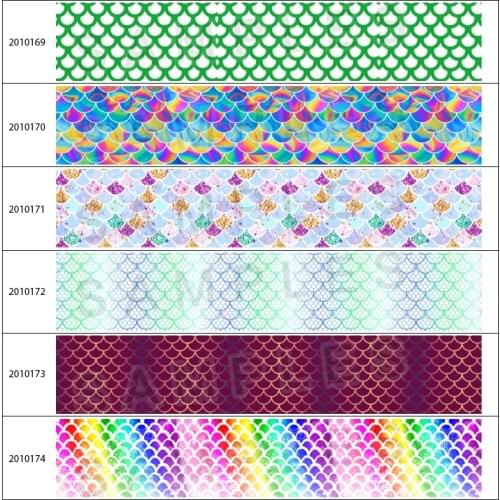 New 50 Yards Fish Scales Cartoon Characters Printed Grosgrain,satin Ribbon Handmade Accessories