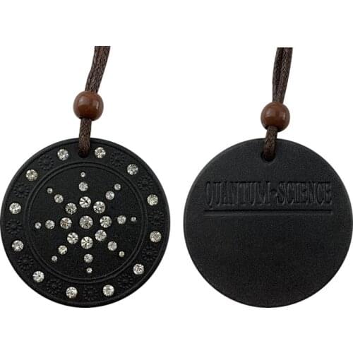 Sunflower Quantum Scalar Energy Pendant Necklace with Negative Ions and Crystals- Lava Stone Charm Jewelry 2020 for Men Women