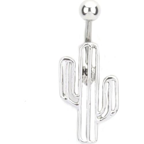 Desert coral pendant Stainless Steel Bar Leaf Button Navel Belly Ring Body Piercing jewelry