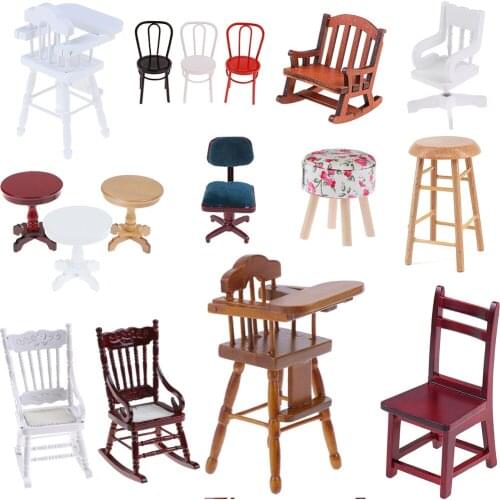 Sale Mini Simulation Sofa Stool Chair Furniture Model Toys for Doll House Decoration 1/12 Dollhouse Miniature Accessories