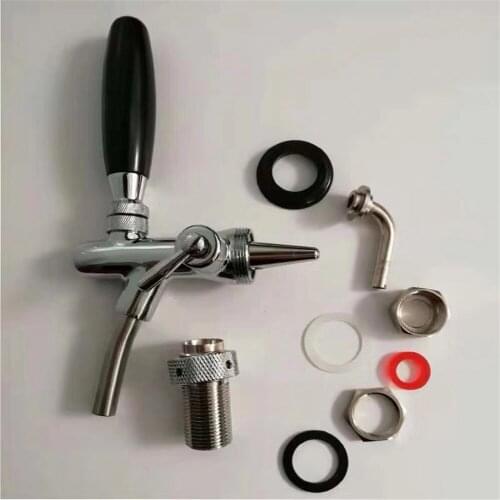 Adjustable G5/8 Draft Long Shank Beer Tap Faucet with Flow Controller Chrome Plating Home Brew Bar Beer Wine Making Tool