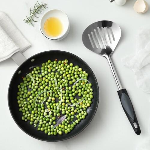 Seacreating Kitchen Skimmer Spoon Stainless Steel Slotted Spoon With Extra Large Bowl Built-In Hang Hole Comfortable