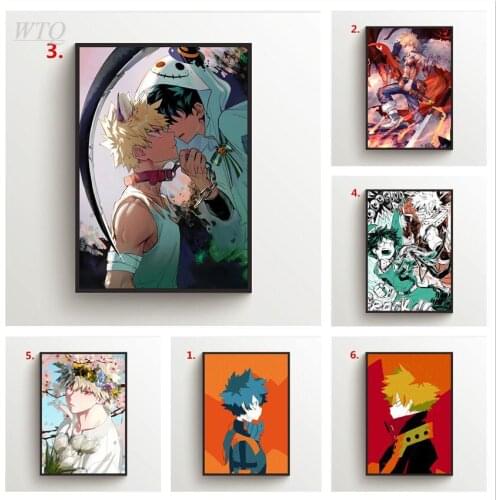 Fairy Boku No Hero Academia Bakugou Katsuki Midoriya Anime Posters Canvas Painting Wall Decor Posters Wall Art Picture Home Deco