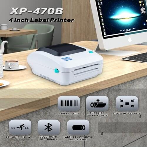 Xprinter High Speed 157mm/s Thermal Label Printer 470B 100mm Width Shipping Lable Barcode Printer