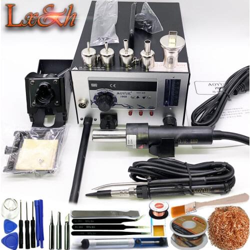 Air pump type ceramic heating element 110V/220V AOYUE i968 3 in1 Soldering Station SMD/SMT hot air gun+iron+smoke absorb