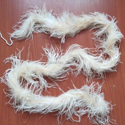 1pc/lot Light Champagne OSTRICH BOA MARABOU FEATHER BOA - dance, costume, burlesque,ostrich feathers,feather boa