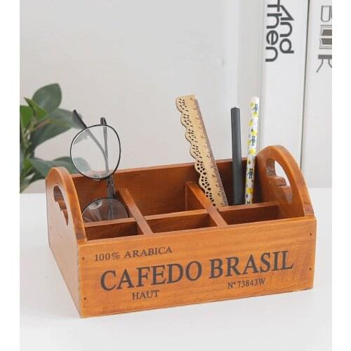 1PC Multi-function Portable Wooden Storage Box Potted Plants Jewelry Case Desktop Organizer Cosmetic Storage Case JL 234