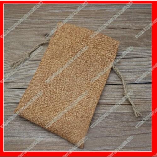 100pcs/lot) size smalll drawstring jute bag wholesale