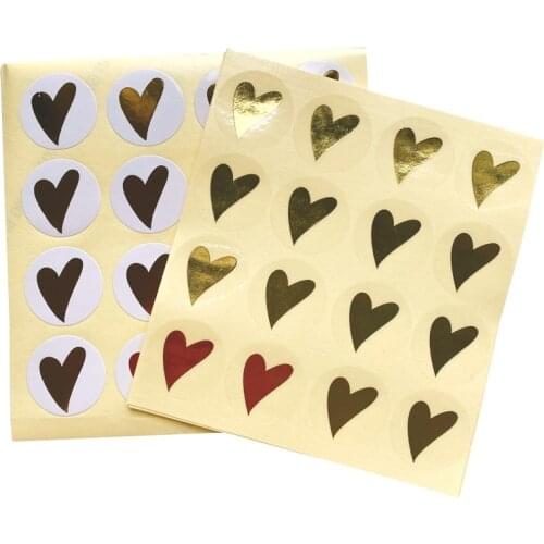 1600pcs/Lot Cute Bronzing Heart Round Paper Stationery Stickers Decorations Scrapbooking Diary Albums