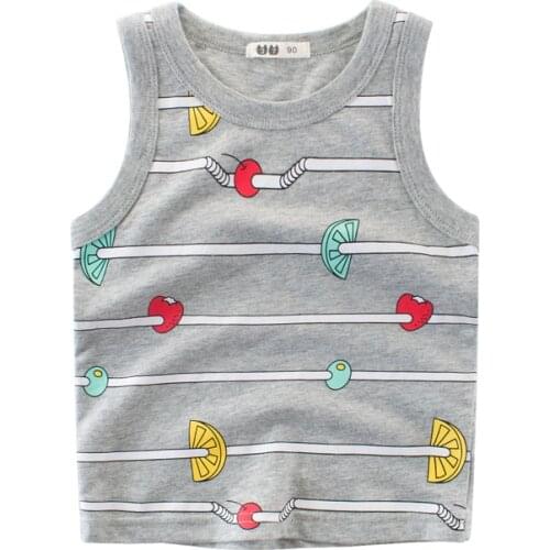 2020 Summer Boys Vest Sleeveless Tops For Baby Toddler Boys Fruit Print Cotton Kid Vest Camisoles Shirt Underwear Children