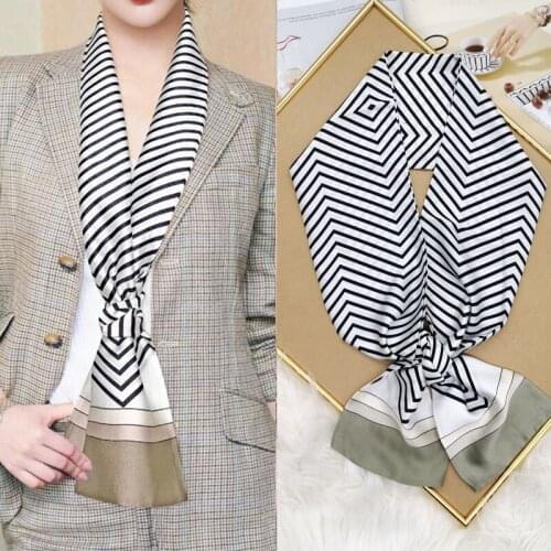 2021 Fashion Floral Print Silk Scarf Women Thin Neck Long Scarves Office Lady Shawl Bandanas Female Bag pashmina Hair Scarfs