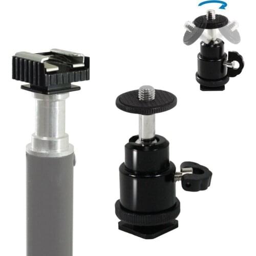 360 Degree Swivel Mini Ball Head Camera Tripod Mounting Adapter, Flash Bracket