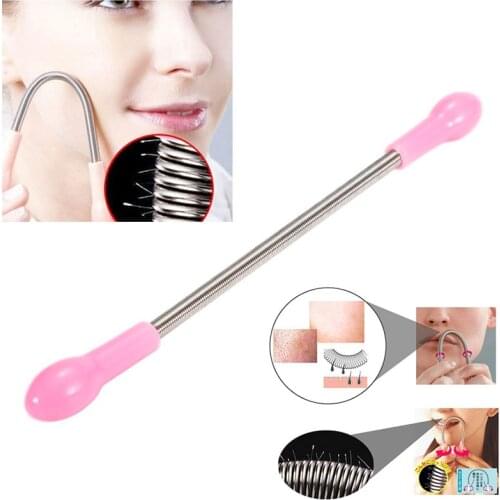 5/3/1pc Pink Spring Facial Hair Remover 19.2cm Stainless Steel Epilator Stick Beauty Care Face Skin Smooth Hair Remove Tool
