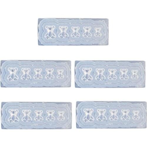 5Pc Silicone Mini Gummy Bear Mold Nail Art Resin Casting Mold Template Art Craft Crystal Mold Soap Making Drop shipping