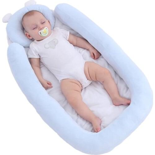 87*45*8cm Baby Infant Bed Nest Baby Cribs Portable Newborn Travel Safe Sleep Pad Bed Cotton Cradle Baby Bedding Bumper