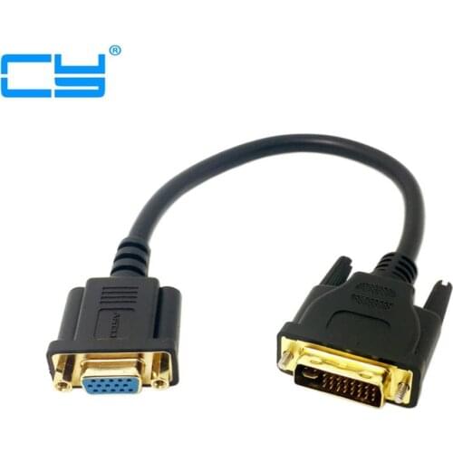Analog DVI 24+5 Male to VGA Female Monitor Converter adapter Cable 20cm Black dvi vga adapter adaptor
