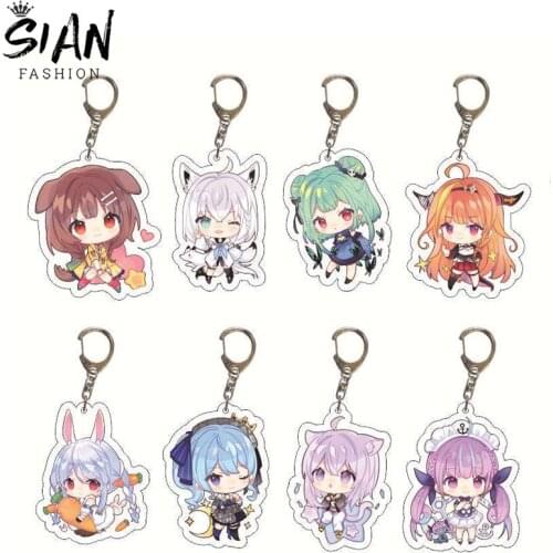 Anime Hololive Vtuber Acrylic Keychain Hosimati Suisei Inugami Korone Cartoon Cosplay Figures Keyrings Unisex Key Chain Jewelry