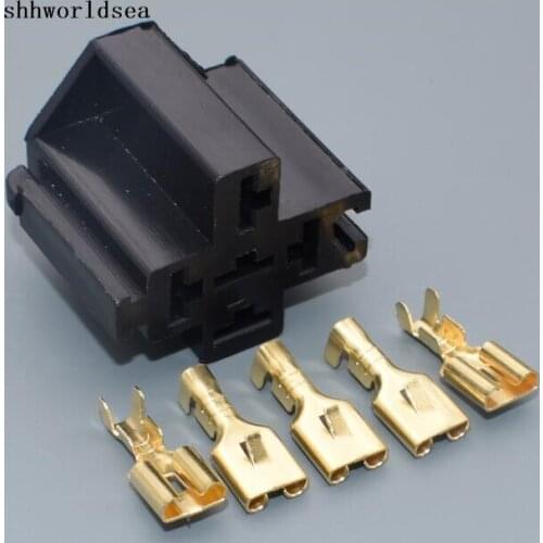 Worldgolden 5/30/100/500set Automotive Relay Sockets, 5 Pin Mount, Series Relays car connector