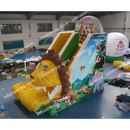 Free ship to sea port! one stock forest inflatable slide, 7*3.5*5m inflatable water slide with pool, commercial rent water slide