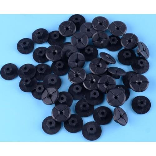 CITALL 50Pcs Black Plastic 4.2mm Car Auto Nut Self Threading Multi-Purpose Body Interior 201-990-00-50 Fit For Mercedes Benz BMW