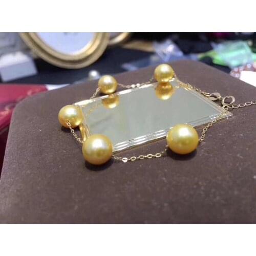 D118 Pearls 7mm Fine Jewelry 18K Gold Natural Fresh Water Golden Pearls Bracelets for Women Fine Pearls Bracelets