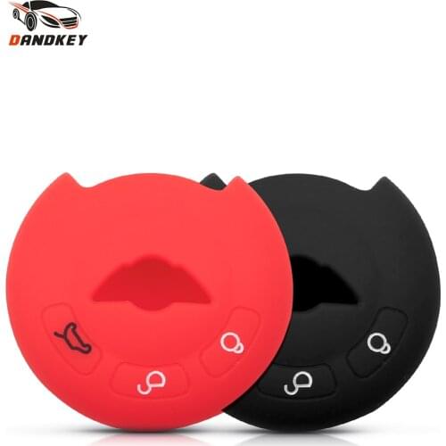 Dandkey 3 Buttons Silicone Car Key Case For BMW Mini Cooper R55 R56 F55 F56 Smart Key Keyless Replacement Remote Protected Bag