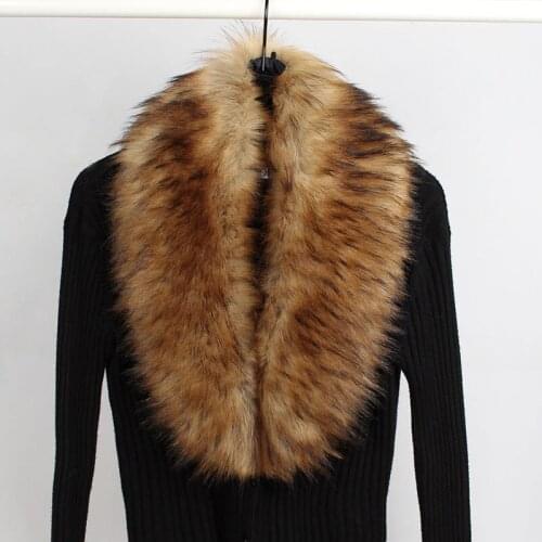 Women Scarf Faux Fur Collar Winter Hood Fur Decor Shawl Multicolor Fake Fur Scarf Winter Coat Fur Collar Warm Shawl Scarves 2020