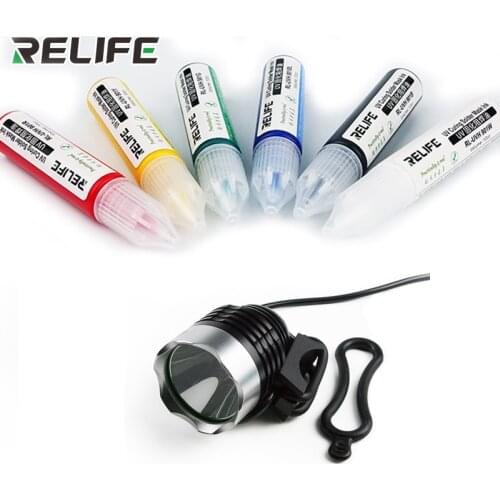 RELIFE UV Glue Curing Lamp Green Oil Solder Paste Black Solder Flux Cur Purple Light For Mobile Phone Circuit Board Repair Tools