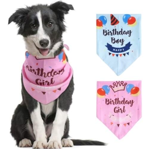Washable Pet Dog Triangle Towel Dog Saliva Towel Dog Cat Cute Birthday Letter Printed Bandana Scarf Pet Accessories