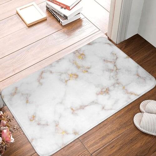 Marble Gold Doormat Carpet Mat Rug Polyester Non-Slip Floor Decor Bath Bathroom Kitchen Balcony 40*60