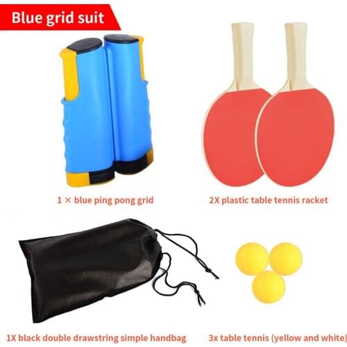 Table Tennis Set Table Tennis Racket Retractable Net Color Random Ball Kit Indoor Outdoor Sports Supplies