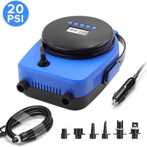 Max 20PSI Inflatable Electric Air Pump High Speed Dual Stage For Outdoor Paddle Board Airbed Paddleboard Inflatable Parts