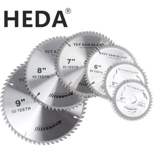 HEDA 110/125/150/180/200/230mm Tungsten Carbide Tip 30/40/60T Circular Saw Blade Disc Woodworking Cutting For Wood tool