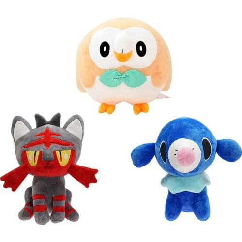 New Kawaii Pokémon Litten Popplio Rowlet Plush Stuffed Toy For Children’s Cute Birthday Gifts Holiday Gifts