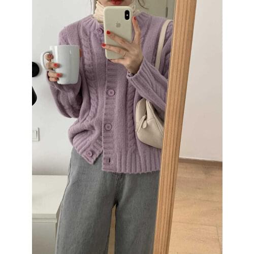 Fall 2021 Women Clothing Oversize Womens Sweaters Autumn Vintage Loose Winter Sweater Knitted Women Cardigan Knit Button Maxi