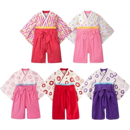 Newborn Baby Girl Rompers Kimono Pajamas Japanese Robes Baby Clothes Bathrobe Toddler 0-2Years Old Girls Costume Y532