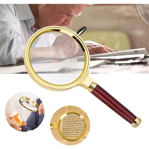Portable HD 10X Jewelry Loupe Magnifier Led Handheld 80mm Golden Optical Glass Reading And Watch Repair Tool