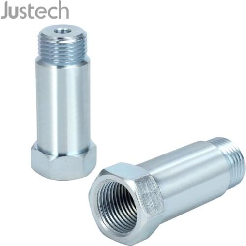 Justech 2 Pcs O2 Oxygen Sensor Extension Spacer M18 x 1.5 Zinc Plated Steel O2 Oxygen Sensor
