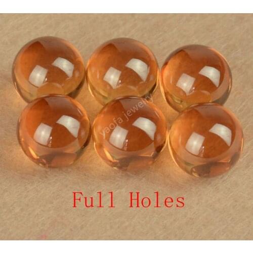 Sale 3~12mm Cubic Zirconia Beads With Holes Champagne CZ Stone Loose Drill Full Hole Round Beads Synthetic Gems For Jewelry